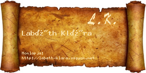 Labáth Klára névjegykártya