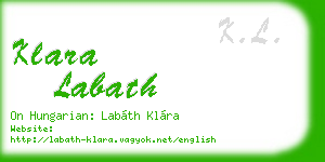 klara labath business card